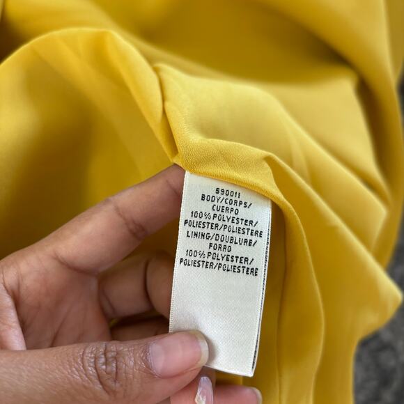 Anthropologie BHLDN Shelby A Line Midi Dress Size 2 Satin Yellow Wedding Formal - Picture 14 of 14